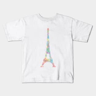 Eiffel Tower Travel Text Word Cloud Kids T-Shirt